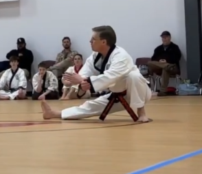 Master Peter Murray in a deep stance